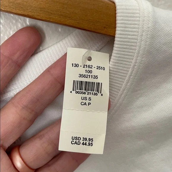 New NWT aerie offline white crop long sleeve athletic top S - Picture 3 of 7